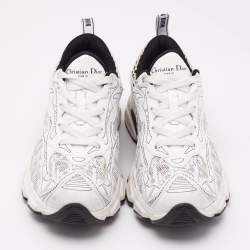Pre Owned Dior White Leather and Mesh Vibe Lace Up Sneakers Size 38