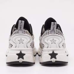 Pre Owned Dior White Leather and Mesh Vibe Lace Up Sneakers Size 38
