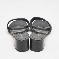 Dior Navy Blue Embroidered Canvas Dway Slide Sandals Size 40.5