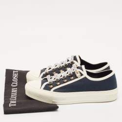 Pre Owned Dior Navy Blue Canvas Walk'n'Dior Low Top Sneakers Size 38