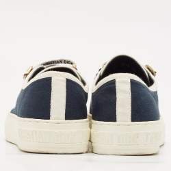 Pre Owned Dior Navy Blue Canvas Walk'n'Dior Low Top Sneakers Size 38