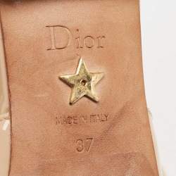 Pre Owned Dior Beige Patent Leather J'Adior Pointed Toe Slingback Flats Size 37