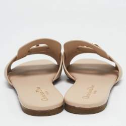 مملوكة مسبقًا Dior Beige Leather 30 Montaigne Slide Flats Size 39