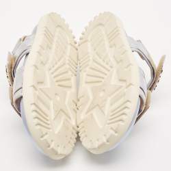 Dior Metallic Silver Leather DiorAct Flat Sandals Size 36.5
