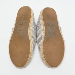 Dior Grey/White Oblique Canvas Granville Espadrille Flats Size 36