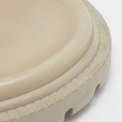 Pre Owned Dior Light Beige Leather Dioract Flat Sandals Size 38.5