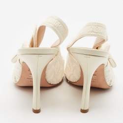 Dior White Lace J'Adior Slingback Pumps Size 40