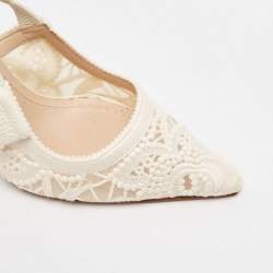 Dior White Lace J'Adior Slingback Pumps Size 40