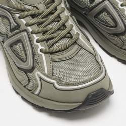 Dior Green Leather and Mesh B30 Lace Up Sneakers Size 37