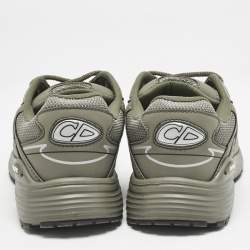 Dior Green Leather and Mesh B30 Lace Up Sneakers Size 37