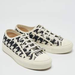 Dior Black/White Canvas Walk'n'Dior Low Top Sneakers Size 38.5
