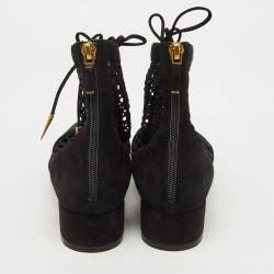 Dior Black Suede and Mesh Naughtily-D Ankle Boots Size 37