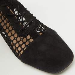 Dior Black Suede and Mesh Naughtily-D Ankle Boots Size 37