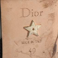 Dior Black Canvas J'Adior Slingback Flat Sandals Size 40