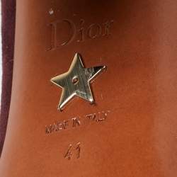 Dior Burgundy Suede Knee Length Boots Size 41