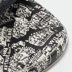 مملوكة مسبقًا Dior Black/White Embroidered Canvas Dway Slide Sandals Size 37.5