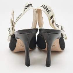 Pre Owned Dior Black Technical Fabric J'adior Slingback Pumps Size 37