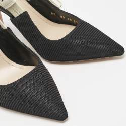 Pre Owned Dior Black Technical Fabric J'adior Slingback Pumps Size 37