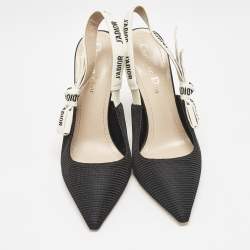 Pre Owned Dior Black Technical Fabric J'adior Slingback Pumps Size 37