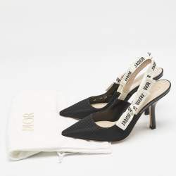 Pre Owned Dior Black Technical Fabric J'adior Slingback Pumps Size 37