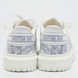 Dior Blue/White Canvas and Mesh Dior Addict  Sneakers Size 35