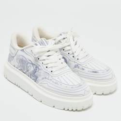 Dior Blue/White Canvas and Mesh Dior Addict  Sneakers Size 35