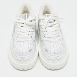 Dior Blue/White Canvas and Mesh Dior Addict  Sneakers Size 35