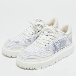 Dior Blue/White Canvas and Mesh Dior Addict  Sneakers Size 35