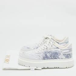 Dior Blue/White Canvas and Mesh Dior Addict  Sneakers Size 35