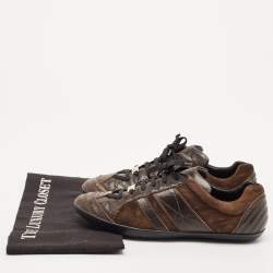Dior Brown  Leather and Suede Low Top Sneakers Size 38