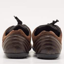 Dior Brown  Leather and Suede Low Top Sneakers Size 38