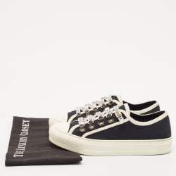 Dior Black/Cream Canvas Walk'n'Dior Sneakers Size 37