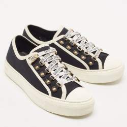 Dior Black/Cream Canvas Walk'n'Dior Sneakers Size 37