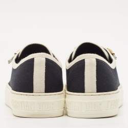Dior Black/Cream Canvas Walk'n'Dior Sneakers Size 37