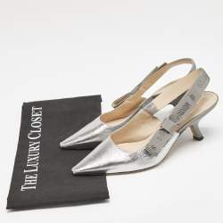 Dior Silver Canvas and Leather J'Adior Pumps Size 37