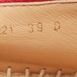Dior White/Red Embroidered Canvas Granville Espadrille Flats Size 39