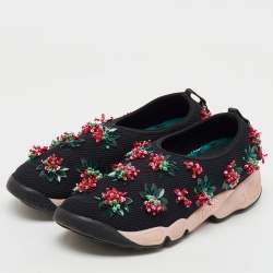 Dior Black Mesh Fusion Embellished Slip On Sneakers Size 37.5