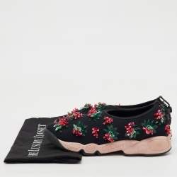 Dior Black Mesh Fusion Embellished Slip On Sneakers Size 37.5