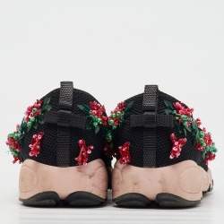 Dior Black Mesh Fusion Embellished Slip On Sneakers Size 37.5