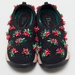 Dior Black Mesh Fusion Embellished Slip On Sneakers Size 37.5