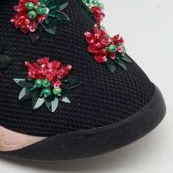 Dior Black Mesh Fusion Embellished Slip On Sneakers Size 37.5