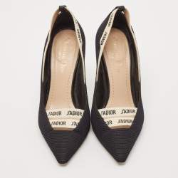Pre Owned Christian Dior Black Technical Fabric J'adior Ribbon Pumps Size 37