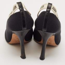 Pre Owned Christian Dior Black Technical Fabric J'adior Ribbon Pumps Size 37