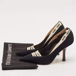 Pre Owned Christian Dior Black Technical Fabric J'adior Ribbon Pumps Size 37
