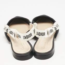 Dior Black Technical Fabric J'adior Slingback Flats Size 38