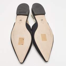 Dior Black Technical Fabric J'adior Slingback Flats Size 38