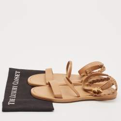 مملوكة مسبقًا Dior Brown Leather Slingback Sandals Size 40