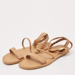 مملوكة مسبقًا Dior Brown Leather Slingback Sandals Size 40