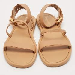 مملوكة مسبقًا Dior Brown Leather Slingback Sandals Size 40