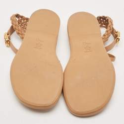 مملوكة مسبقًا Dior Brown Leather Slingback Sandals Size 40